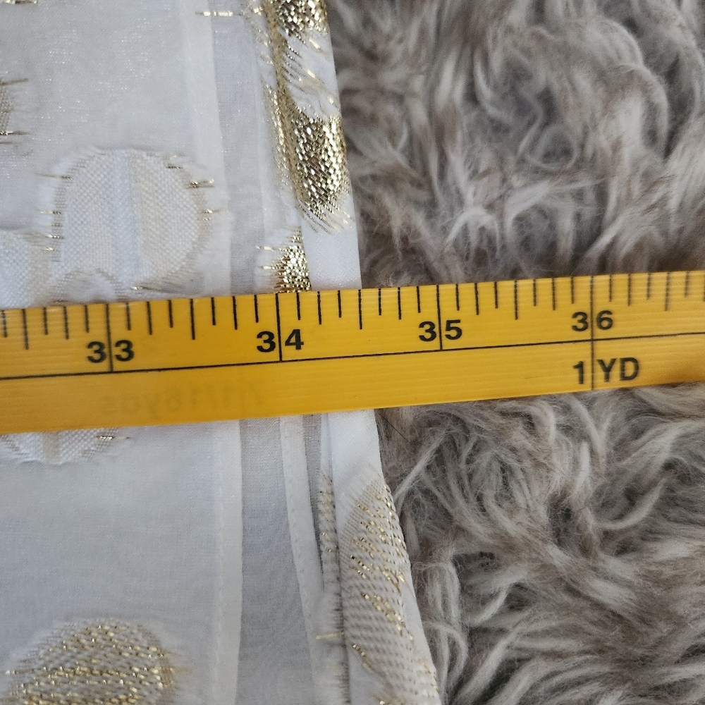 Free People Arianne Elmy White & Gold Organza Good Luck Dress Women's Size Large - Picture 14 of 14